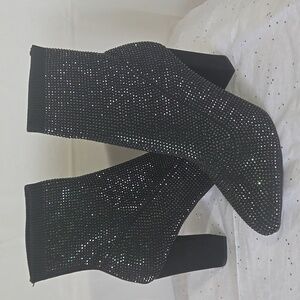Rhinestone gem sock boots